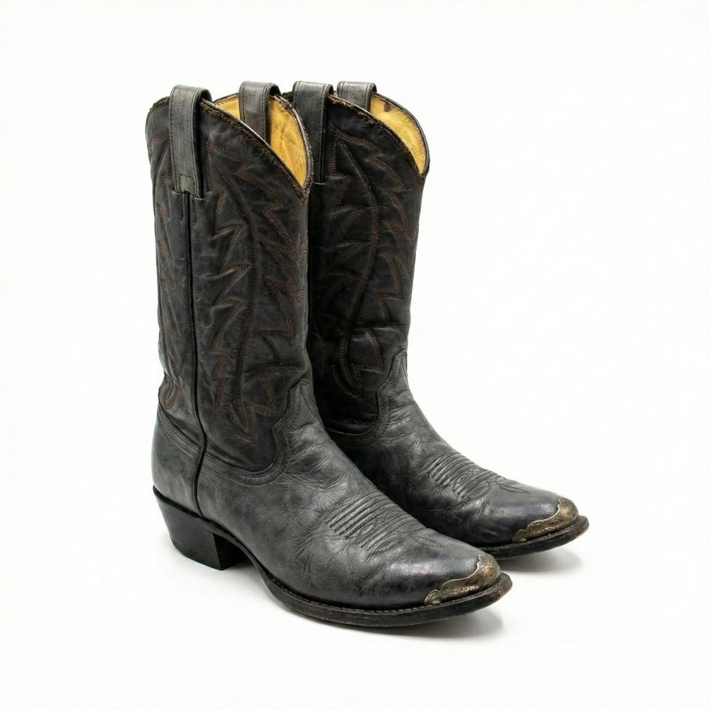 Durango Leather Cowboy Boots Charcoal - Picture 1 of 7